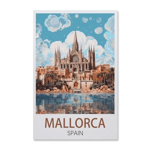 Mallorca Spanien，Puzzles 1000 Teile für Erwachsene, Klassische Puzzle Jungen Mädchen Puzzle für Kinder Teenager Lernspiel Spielzeug（38x26cm）-AB82 von YYHMKBYY