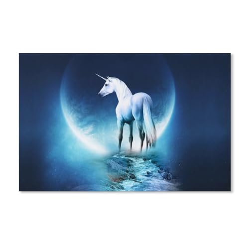 Mond-Einhorn，Puzzles 1000 Teile für Erwachsene, Klassische Puzzle Jungen Mädchen Puzzle für Kinder Teenager Lernspiel Spielzeug（38x26cm）-G79 von YYHMKBYY