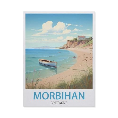 Morbihan Bretagne Vintage-Reiseposter，Puzzles 1000 Teile für Erwachsene, Klassische Puzzle Jungen Mädchen Puzzle für Kinder Teenager Lernspiel Spielzeug（50x70cm）-BT84 von YYHMKBYY