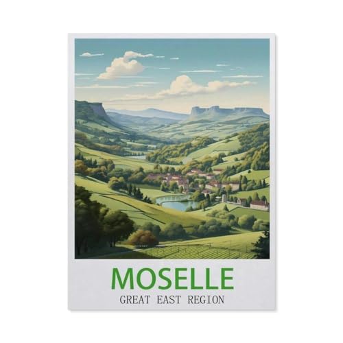 Moselle Reiseposter Große Ostregion，Puzzles 1000 Teile für Erwachsene, Klassische Puzzle Teenager Puzzle Perfektes Pädagogisches Geschenk für Jungen Und Mädchen（75x50cm）-BT14 von YYHMKBYY