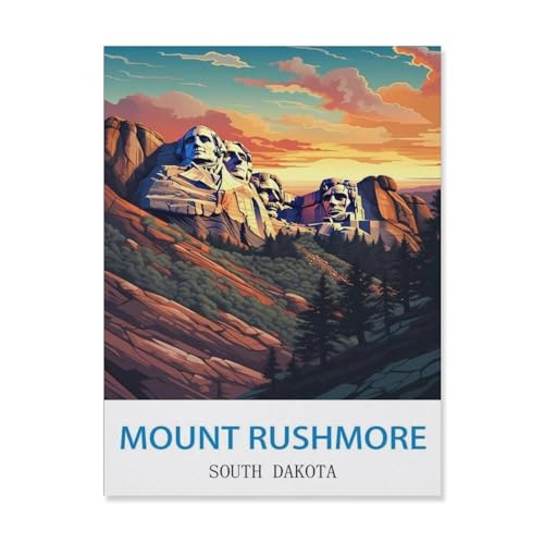 Mount Rushmore National Memorial South Dakota，Papier Puzzle 1000 Teile Spielzeug Für Erwachsene Dekompressionsspiel（38x26cm）-Q3 von YYHMKBYY