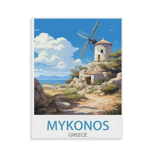 Mykonos Griechenland Küste，Puzzles 1000 Teile für Erwachsene, Klassische Puzzle Jungen Mädchen Puzzle für Kinder Teenager Lernspiel Spielzeug（38x26cm）-O51 von YYHMKBYY