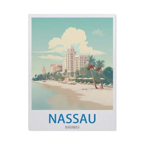 Nassau Bahamas Vintage-Reiseposter，1000 Stück Erwachsene Papier Landschaft Puzzles Für Kinder Lernspielzeug Geschenke（38x26cm）-AV79 von YYHMKBYY