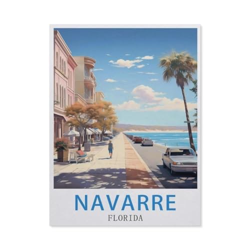 Navarre Florida Vintage-Reiseposter，Puzzles 1000 Teile für Erwachsene, Klassische Puzzle Kinder Puzzle Herausfordernde Und Schwierige Rätsel für Erwachsene Und Jugendliche（75x50cm）-BB49 von YYHMKBYY