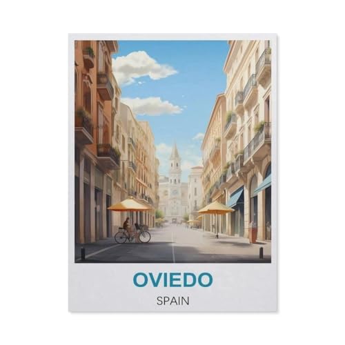 Oviedo Spanien Vintage-Reiseposter，Puzzle 1000 Teile für Erwachsene, Klassische Puzzle Teenager Jungen Mädchen Puzzle Puzzles Spiele Pädagogisches Geschenk Home Decor（50x70cm）-BI84 von YYHMKBYY