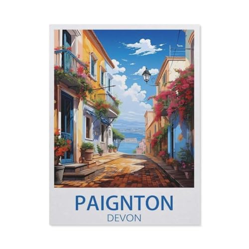 Paignton Devon，Puzzle 1000 Teile für Erwachsene, Klassische Puzzle Puzzle Schwierig für Kid Surprise Birthday für Family Home Decor Art Puzzle（38x26cm）-AD25 von YYHMKBYY