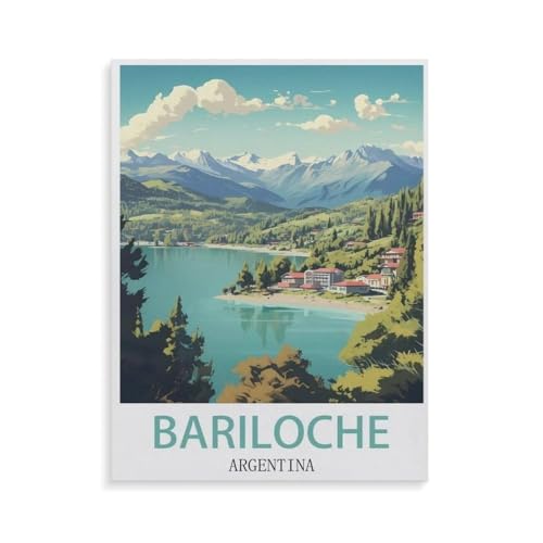 Papier Puzzle 1000 Stück，Bariloche Argentinien Vintage Reiseplakate，Puzzles Lernspielzeug Für Erwachsene Geburtstagsgeschenk（50x70cm）-AF2 von YYHMKBYY