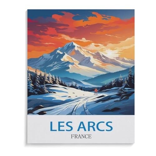 Papier Puzzle 1000 Stück，Les Arcs Frankreich Poster，Puzzles Lernspielzeug Für Erwachsene Geburtstagsgeschenk（50x70cm）-L84 von YYHMKBYY