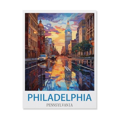 Philadelphia, Pennsylvania，Puzzles 1000 Teile für Erwachsene, Klassische Puzzle Kinder Puzzle Herausfordernde Und Schwierige Rätsel für Erwachsene Und Jugendliche（50x70cm）-Q72 von YYHMKBYY