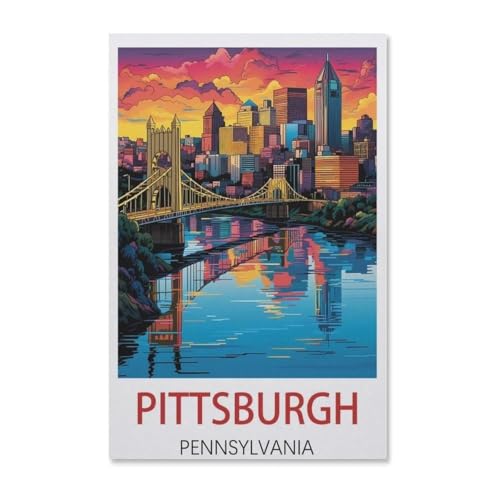 Pittsburgh Pennsylvania，Puzzle 1000 Teile Holz Puzzle Geeignet Für Erwachsene Kinder Familien Stressabbau Puzzlespiele（75x50cm）-AB16 von YYHMKBYY