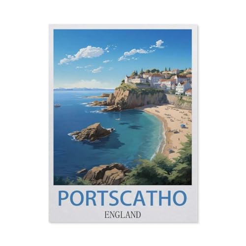 Portscatho England，Puzzles 1000 Teile für Erwachsene, Klassische Puzzle Jungen Mädchen Puzzle für Kinder Teenager Lernspiel Spielzeug（50x70cm）-AD28 von YYHMKBYY