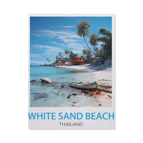 Poster mit weißem Sandstrand, Thailand，Puzzle 1000 Teile Holz Puzzle Erwachsene Kinder Lernspielzeug Familie Dekompressionsspiel（75x50cm）-AQ56 von YYHMKBYY