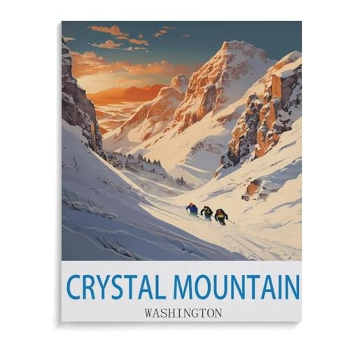 Puzzel Für Erwachsene Jigsaw Puzzle 1000，Crystal Mountain Washington Poster，DIY Holz Puzzle Einzigartiges Geschenk Wohnkultur Stil（75x50cm）-D96 von YYHMKBYY