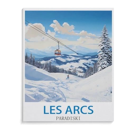 Puzzel Für Erwachsene Jigsaw Puzzle 1000，Les Arcs Paradiski Poster，DIY Holz Puzzle Einzigartiges Geschenk Wohnkultur Stil（75x50cm）-D23 von YYHMKBYY