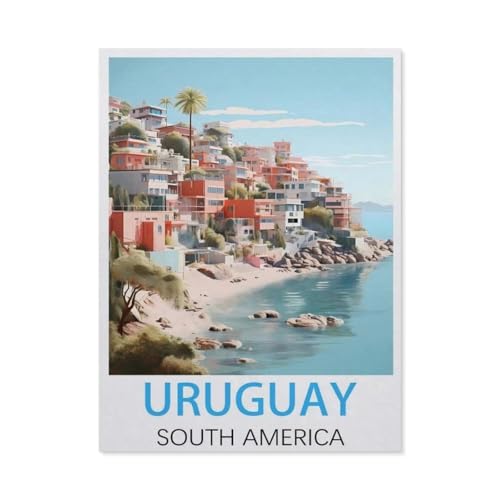 Puzzel Für Erwachsene Jigsaw Puzzle 1000，Uruguay Südamerika, Vintage-Reiseposter，DIY Papier Puzzle Einzigartiges Geschenk Wohnkultur Stil（38x26cm）-BH10 von YYHMKBYY