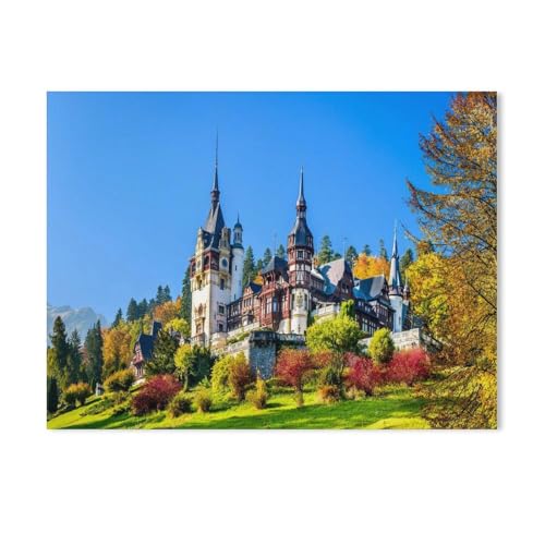 Puzzle，Das königliche Schloss Peles mit Ziergarten, Karpaten, Rumänien，Für Kinder Und Erwachsene Holz Personalisiertes Puzzle-Spaß-Spiel 1000pcs（75x50cm-521 von YYHMKBYY