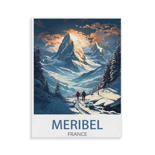 Puzzle，Meribel Poster Landschaft von Frankreich，Für Kinder Und Erwachsene Karton Personalisiertes Puzzle-Spaß-Spiel 1000pcs（38x26cm）-O14 von YYHMKBYY