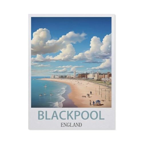 Puzzle 1000 Stück，Blackpool England，Für Holz Erwachsene Spielzeug Dekompression Spiel（75x50cm）-AC86 von YYHMKBYY