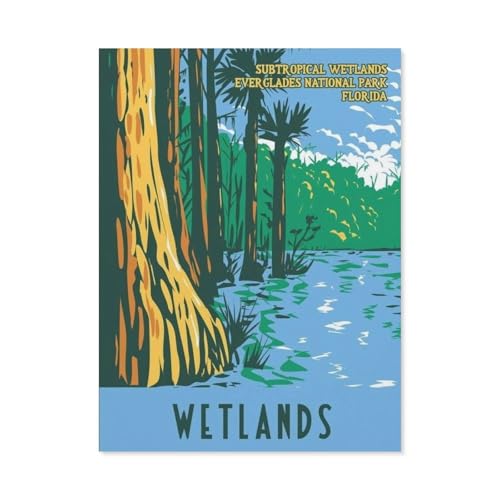 Puzzle 1000 Stück，Everglades National Park Wetlands Florida，Klassische Puzzle 3D Puzzle DIY Kit Papier Spielzeug Einzigartiges Geschenk Wohnkultur（38x26cm）-BP29 von YYHMKBYY