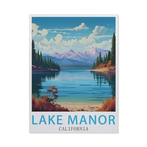 Puzzle 1000 Stück，Lake Manor California，Für Holz Erwachsene Spielzeug Dekompression Spiel（75x50cm）-BA35 von YYHMKBYY