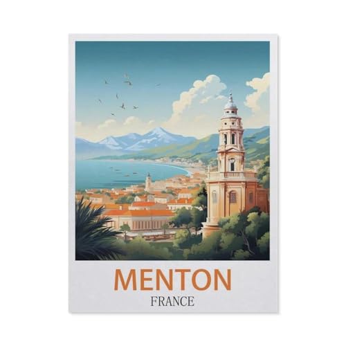 Puzzle 1000 Stück，Menton Frankreich，Klassische Puzzle 3D Puzzle DIY Kit Papier Spielzeug Einzigartiges Geschenk Wohnkultur（38x26cm）-AD11 von YYHMKBYY