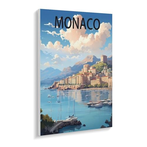 Puzzle 1000 Stück，Monaco See，Klassische Puzzle 3D Puzzle DIY Kit Papier Spielzeug Einzigartiges Geschenk Wohnkultur（50x70cm）-V77 von YYHMKBYY