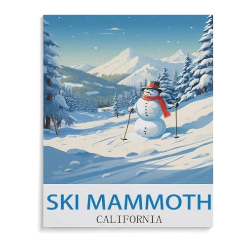 Puzzle 1000 Stück，Skifahren im Mammut Kalifornien，Für Holz Erwachsene Spielzeug Dekompression Spiel（75x50cm）-L14 von YYHMKBYY