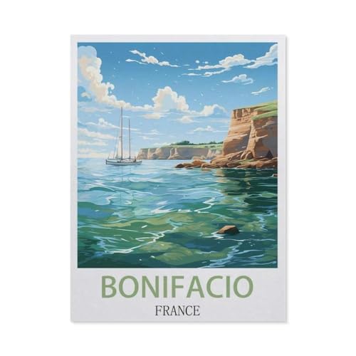 Puzzle 1000 Teile，Bonifacio, Frankreich，Papier Adult Toys Dekompressionsspiel（50x70cm）-AC14 von YYHMKBYY