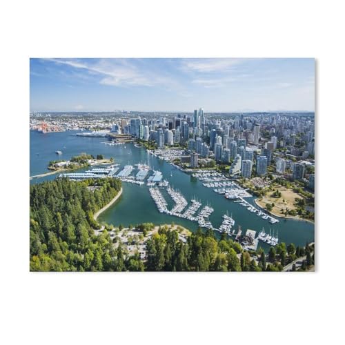 Puzzle 1000 Teile，Luftbild von Stanley Park, Coal Harbor und Vancouver, BC, Kanada，Holz Puzzle 1000 Teile Spielzeug Für Erwachsene Dekompressionsspiel（75x50cm-582 von YYHMKBYY