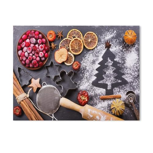 Puzzle 1000 Teile，Weihnachtsbäckerei im Kerzenschein，Holz Puzzle 1000 Teile Spielzeug Für Erwachsene Dekompressionsspiel（75x50cm-32 von YYHMKBYY