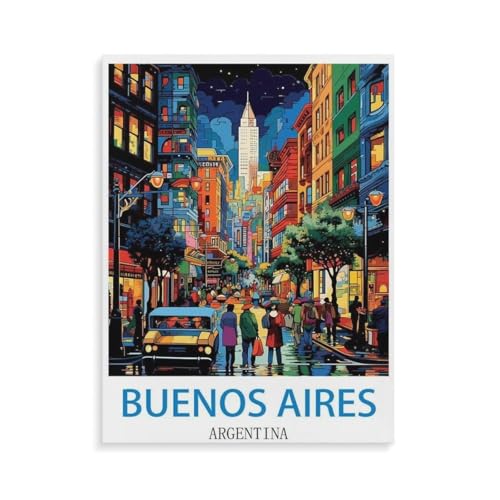 Puzzle 1000 Teile DIY Holz Puzzle，Buenos Aires Argentinien，Freizeit Creative Kreuzworträtsel Spiel Kind Puzzle Spielzeug Geburtstag Festival Einzigartiges Geschenk（75x50cm）-N66 von YYHMKBYY