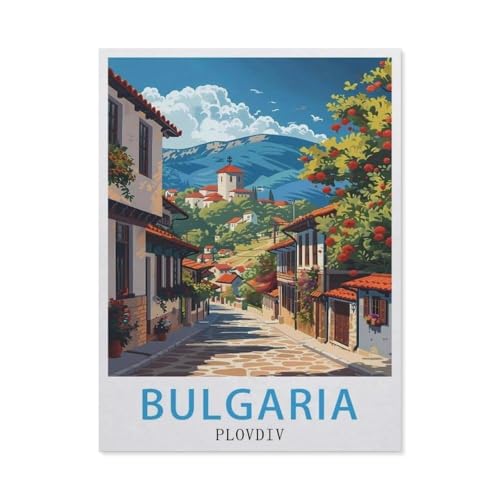 Puzzle 1000 Teile DIY Holz Puzzle，Bulgarien Plovdiv，Freizeit Creative Kreuzworträtsel Spiel Kind Puzzle Spielzeug Geburtstag Festival Einzigartiges Geschenk（75x50cm）-AZ92 von YYHMKBYY