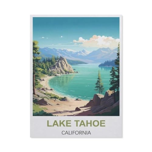 Puzzle 1000 Teile DIY Holz Puzzle，Lake Tahoe Kalifornien，Freizeit Creative Kreuzworträtsel Spiel Kind Puzzle Spielzeug Geburtstag Festival Einzigartiges Geschenk（75x50cm）-BI74 von YYHMKBYY