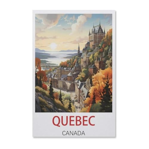 Puzzle 1000 Teile DIY Holz Puzzle，Quebec Kanada，Freizeit Creative Kreuzworträtsel Spiel Kind Puzzle Spielzeug Geburtstag Festival Einzigartiges Geschenk（75x50cm）-AA97 von YYHMKBYY