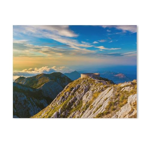 Puzzle 1000 Teile Erwachsene Kinde Spaß Lernspielzeug Geschenke，Lovcen Mountains National Park in Montenegro bei Sonnenuntergang（38x26cm-527 von YYHMKBYY