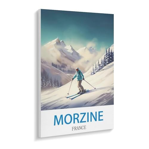 Puzzle 1000 Teile Erwachsene Puzzle Holz Puzzle Klassisches 3D Puzzle，Morzine Frankreich Vintage Reiseposter Ski，DIY Collectibles Moderne Wohnkultur（75x50cm）-V81 von YYHMKBYY