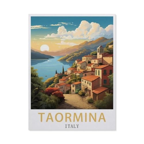 Puzzle 1000 Teile Erwachsene Puzzle Holz Puzzle Klassisches 3D Puzzle，Taormina Italien，DIY Collectibles Moderne Wohnkultur（75x50cm）-BB40 von YYHMKBYY