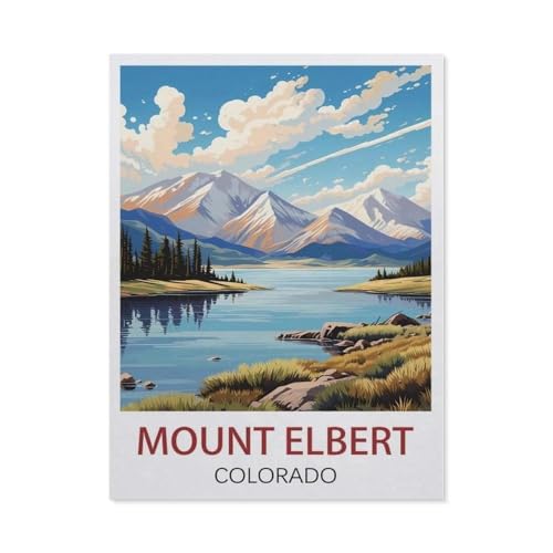 Puzzle 1000 Teile Landschaft Erwachsene Puzzle Holz Puzzle 3D Klassisches Puzzle，Mount Elbert, Colorado，DIY Moderne Kunst Hauptdekor（75x50cm）-AD80 von YYHMKBYY