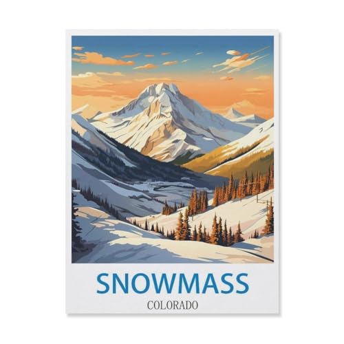 Puzzle 1000 Teile Landschaft Erwachsene Puzzle Holz Puzzle 3D Klassisches Puzzle，Snowmass, Colorado，DIY Moderne Kunst Hauptdekor（75x50cm）-Q49 von YYHMKBYY