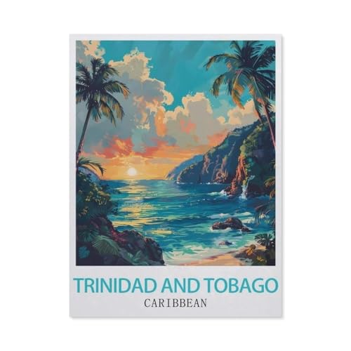 Puzzle 1000 Teile Landschaft Erwachsene Puzzle Papier Puzzle 3D Klassisches Puzzle，Karibik, Trinidad und Tobago，DIY Moderne Kunst Hauptdekor（50x70cm）-BF70 von YYHMKBYY