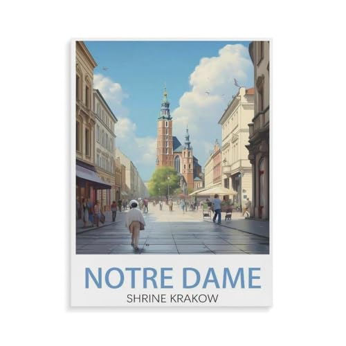 Puzzle 1000 Teile Landschaft Erwachsene Puzzle Papier Puzzle 3D Klassisches Puzzle，Notre Dame-Schrein Krakau，DIY Moderne Kunst Hauptdekor（38x26cm）-O30 von YYHMKBYY