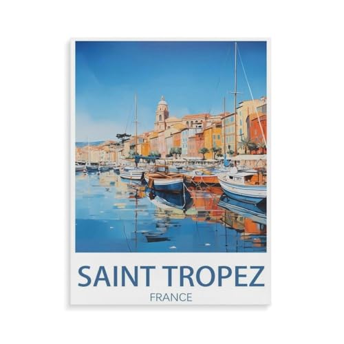 Puzzle 1000 Teile Landschaft Erwachsene Puzzle Papier Puzzle 3D Klassisches Puzzle，Saint Tropez Frankreich，DIY Moderne Kunst Hauptdekor（38x26cm）-P76 von YYHMKBYY