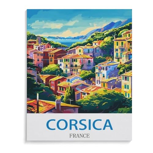 Puzzle 1000 Teile für Erwachsene， Korsika Frankreich，Klassische Puzzle Teenager Jungen Mädchen Puzzle DIY Moderne Wohnkultur Einzigartiges Geschenk Intellektuelles Spiel（38x26cm）-B98 von YYHMKBYY