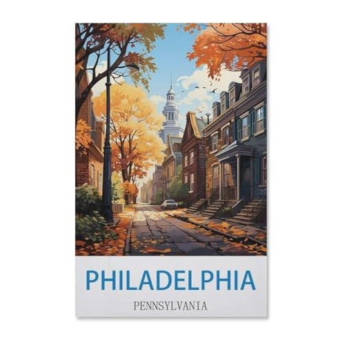 Puzzle 1000 Teile für Erwachsene， Philadelphia Pennsylvania，Klassische Puzzle Teenager Jungen Mädchen Puzzle DIY Moderne Wohnkultur Einzigartiges Geschenk Intellektuelles Spiel（38x26cm）-E17 von YYHMKBYY