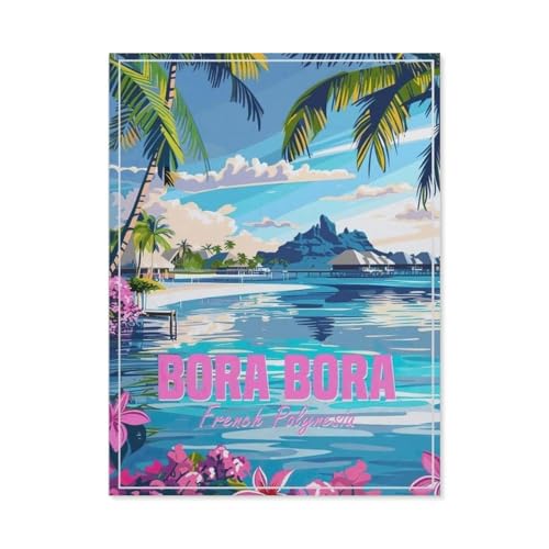 Puzzle 1000 Teile für Erwachsene，Bora Bora, Französisch-Polynesien，Puzzle Teenager Jungen Mädchen Puzzle Schwieriges, Herausforderndes Puzzle für Partyspiele（75x50cm）-AS87 von YYHMKBYY