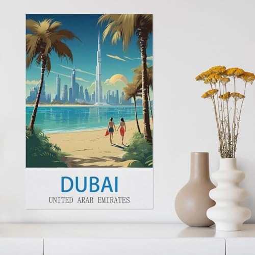 Puzzle 1000 Teile für Erwachsene，Dubai Vereinigte Arabische Emirate，Klassische Puzzle Teenager Jungen Mädchen Puzzle DIY Moderne Wohnkultur Einzigartiges Geschenk Intellektuelles Spiel（75x50cm）-Y7 von YYHMKBYY