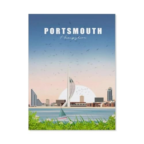 Puzzle 1000 Teile für Erwachsene，England Portsmouth，Puzzle Teenager Jungen Mädchen Puzzle Schwieriges, Herausforderndes Puzzle für Partyspiele（75x50cm）-BL21 von YYHMKBYY