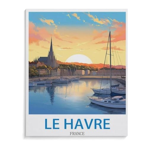 Puzzle 1000 Teile für Erwachsene，Le Havre Frankreich，Puzzle Teenager Jungen Mädchen Puzzle Schwieriges, Herausforderndes Puzzle für Partyspiele（38x26cm）-L72 von YYHMKBYY