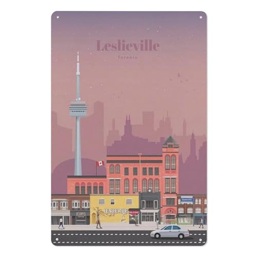 Puzzle 1000 Teile für Erwachsene，Leslieville in Toronto，Klassische Puzzle Teenager Jungen Mädchen Puzzle DIY Moderne Wohnkultur Einzigartiges Geschenk Intellektuelles Spiel（38x26cm）-AE65 von YYHMKBYY