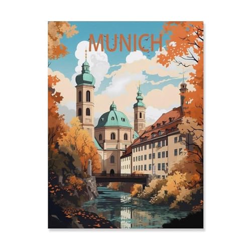 Puzzle 1000 Teile für Erwachsene，München, Deutschland，Klassische Puzzle Teenager Jungen Mädchen Puzzle DIY Moderne Wohnkultur Einzigartiges Geschenk Intellektuelles Spiel（50x70cm）-Q64 von YYHMKBYY